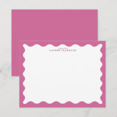 Dusty Rose Wavy Frame Note Card Einladung (Vorne/Hinten)