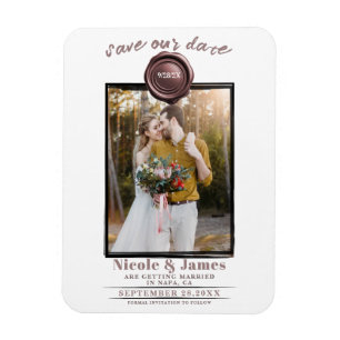 Dusty Rose Wax Siegel Foto Hochzeit Speichern Sie Magnet