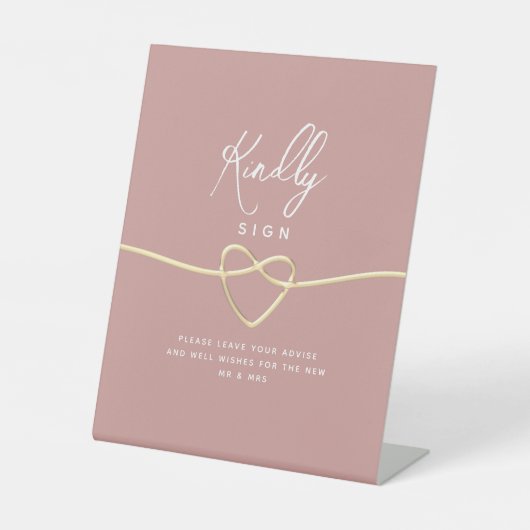 Dusty Rose Wedding Advice und Wünsche Sockelschild (Vorderseite)