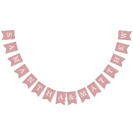 Dusty Rose Wedding Bride & Groom Namen Simple Pink Wimpelkette
