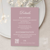 Dusty Rose Wedding Details Card Hinweiskarte