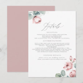 Dusty Rose Wedding Details Umschließung Begleitkarte