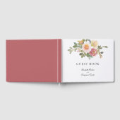 Dusty Rose Wedding Elegante Blumenschrift Custom Gästebuch (Voll)