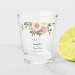 Dusty Rose Wedding Elegante Blumenschrift Vielen D Schnapsglas