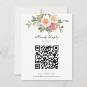 Dusty Rose Wedding Elegante Floral QR Code Online RSVP Karte (Vorderseite)