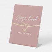 Dusty Rose Wedding Guest Book Sockelschild (Vorderseite)