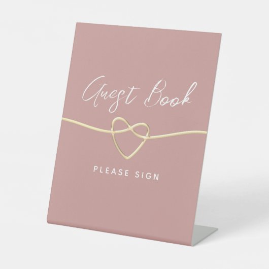 Dusty Rose Wedding Guest Book Sockelschild (Vorderseite)