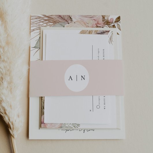 Dusty Rose Wedding Invitation Bly Band