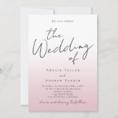 Dusty Rose Wedding Invitation Foto QR Code Einladung (Vorderseite)