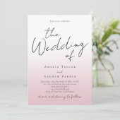Dusty Rose Wedding Invitation Foto QR Code Einladung (Stehend Vorderseite)