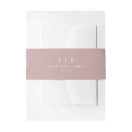 Dusty Rose Wedding Monogram Einladungsbanderole