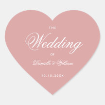 Dusty Rose Wedding Pink Heart Elegante Kalligraphi
