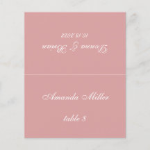 Dusty Rose Wedding Platzkarte - Gast Name