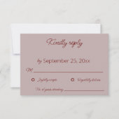 Dusty Rose Wedding RSVP Card Dankeskarte (Vorderseite)