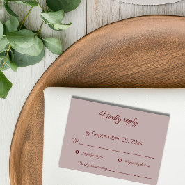 Dusty Rose Wedding RSVP Card Dankeskarte