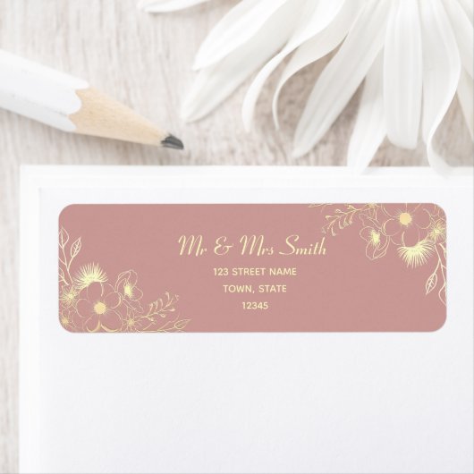 Dusty Rose Wedding Rücksendeadresse (Insitu)