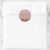 Dusty Rose Wedding Runder Aufkleber (Tasche)