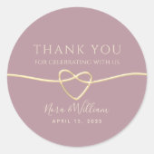 Dusty Rose Wedding Vielen Dank Runder Aufkleber (Vorderseite)