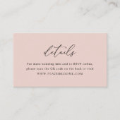 Dusty Rose Wedding Website QR Code Details Karte (Vorderseite)
