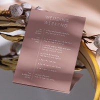 Dusty Rose Weekend Timeline | Hochzeitsempfang