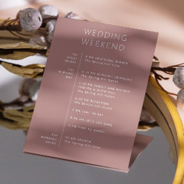 Dusty Rose Weekend Timeline | Hochzeitsempfang Einladung