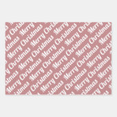 Dusty Rose Weihnachtstypografie - Moderner Urlaub Geschenkpapier Set (Vorderseite 2)