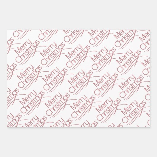 Dusty Rose Weihnachtstypografie und dots Urlaub Geschenkpapier Set (Vorderseite 3)