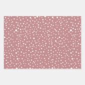 Dusty Rose Weihnachtstypografie und dots Urlaub Geschenkpapier Set (Vorderseite 2)