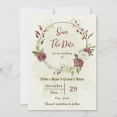 Dusty Rose & weiße Blume botanische Hochzeit Save The Date (Vorderseite)