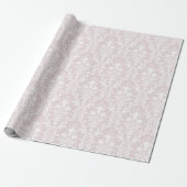 Dusty Rose White Damask Elegante Hochzeit Geschenkpapier (Ungerollt)
