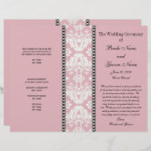 Dusty Rose White Damask Hochzeitsprogramm (Vorne/Hinten)