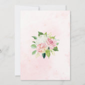 Dusty Rose White Floral Watercolor Goldene Hochzei Einladung (Rückseite)