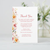 Dusty Rose Wildblume Beileid Vielen Dank Dankeskarte (Stehend Vorderseite)