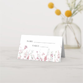 Dusty Rose Wildblume Meadow Wedding Platzkarte