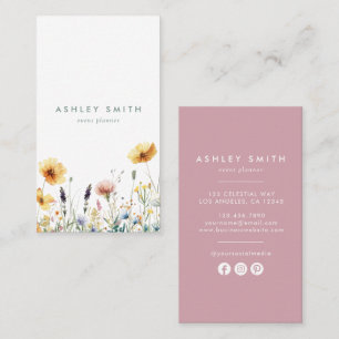 Dusty Rose Wildblume Social Media Visitenkarte