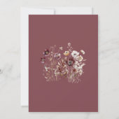 Dusty Rose Wildblume Wedding Einladung (Rückseite)