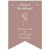 Dusty Rose Wildblume Wedding Wimpelkette (Dritte Fahne)