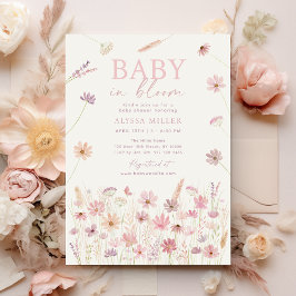 Dusty Rose Wildblumen Baby in Bloom Baby Shower Einladung