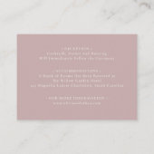Dusty Rose Wildflower Details Card Wedding Insert (Rückseite)