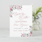 Dusty Rose Xv Save the Date (Stehend Vorderseite)