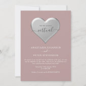 Dusty Rose Zoom Wedding Einladung (Vorderseite)