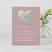 Dusty Rose Zoom Wedding Einladung (Stehend Vorderseite)