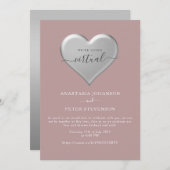 Dusty Rose Zoom Wedding Einladung (Vorne/Hinten)