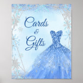 Dusty Royale Winter Snowflake Prinzessin Quinceañe Poster (Vorne)