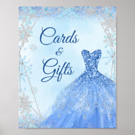 Dusty Royale Winter Snowflake Prinzessin Quinceañe Poster
