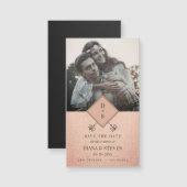 Dusty Rustic Boho Foto Verlobung Save the Date Magnetkarte (Vorne/Hinten)