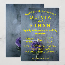 Dusty rustic gold elegante Hochzeitseinladung Einladung