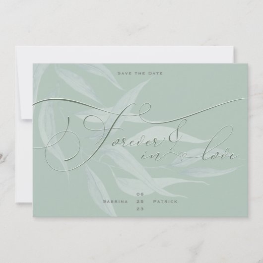 Dusty Sage Anemone Foliage Forever in Liebe Save The Date (Vorderseite)