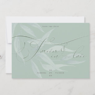 Dusty Sage Anemone Foliage Forever in Liebe Save The Date