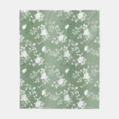 Dusty Sage Blumengrün Blume Grünmuster Fleecedecke (Vorderseite)